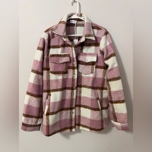 NWT Bluivy pink and brown jacket - fuzzy and warm!